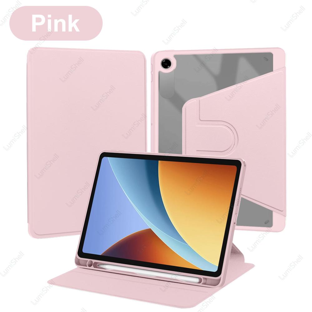 360° Rotation Stand Case for Xiaomi Redmi Pad 2 SE 9.7 inch 2026, with Pencil Holder Acrylic Clear Cover, with Auto Sleep/Wake