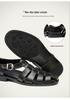 2025 New European and American Men's Genuine Leather Casual Flat Cowhide Sandals, Large Size