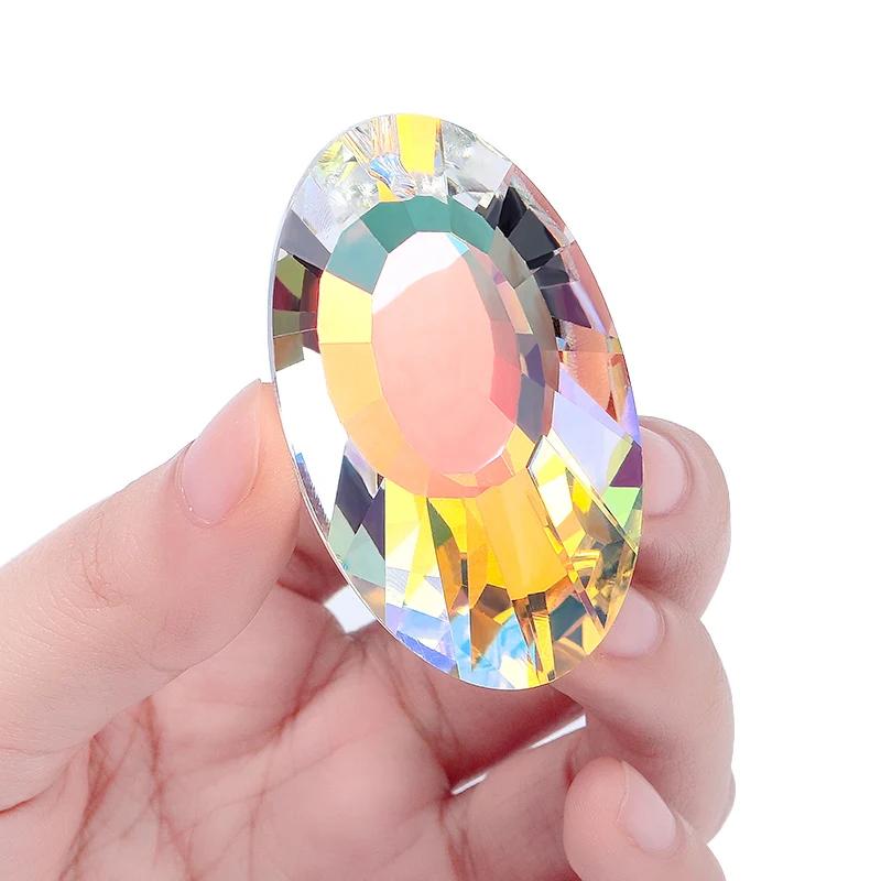 Crystal Glass Prism Pendants AB Color Hanging Suncatcher Accessories Rainbow Maker Ornament Crystal Chandelier Parts 10 Shapes