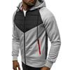 New Men's Casual Sweatshirt Zipper Hooded Sweatshirt Jacket Men's Patchwork Cardigan