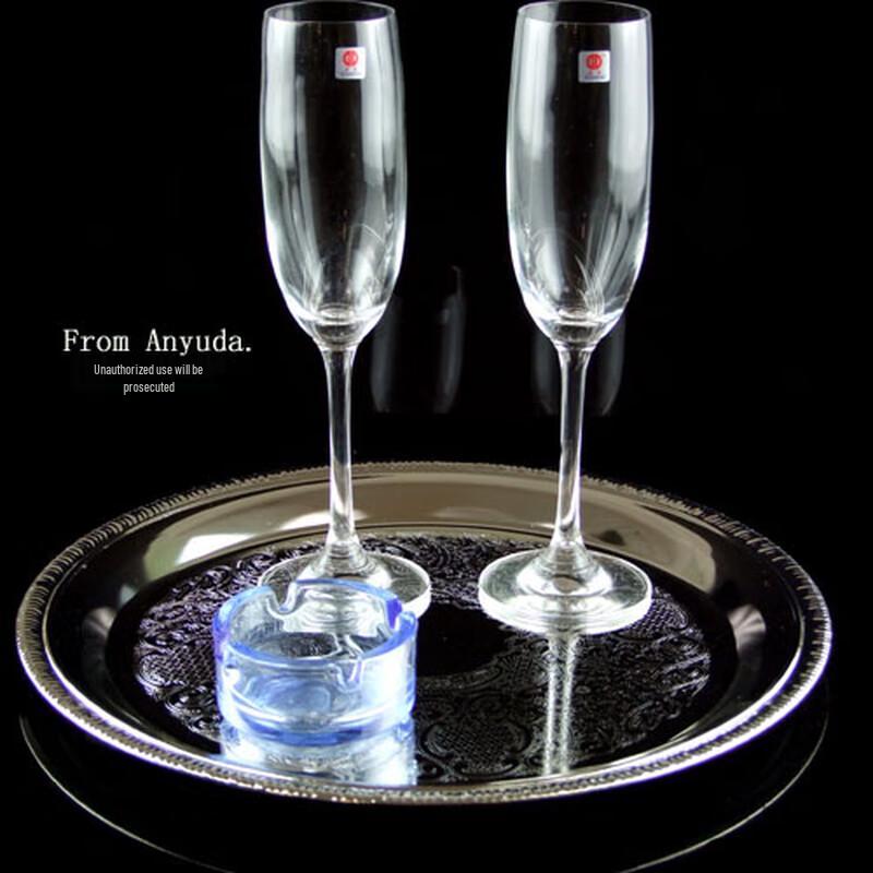 Flavinmci 2-Pack Silver-Plated Stainless Steel Serving Trays