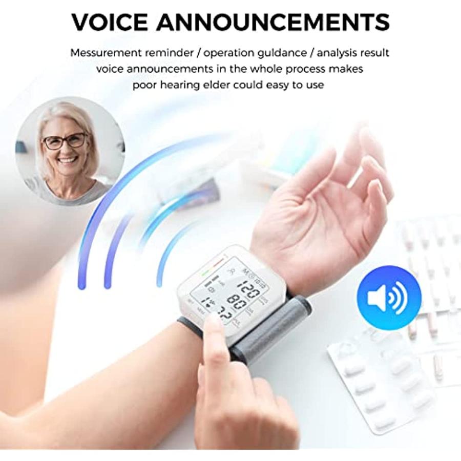 Tlakoměr na zápěstí Monitor krevního tlaku Velký LCD displej Přístroj na měření krevního tlaku Nastavitelná manžeta na zápěstí pro domácí použití
