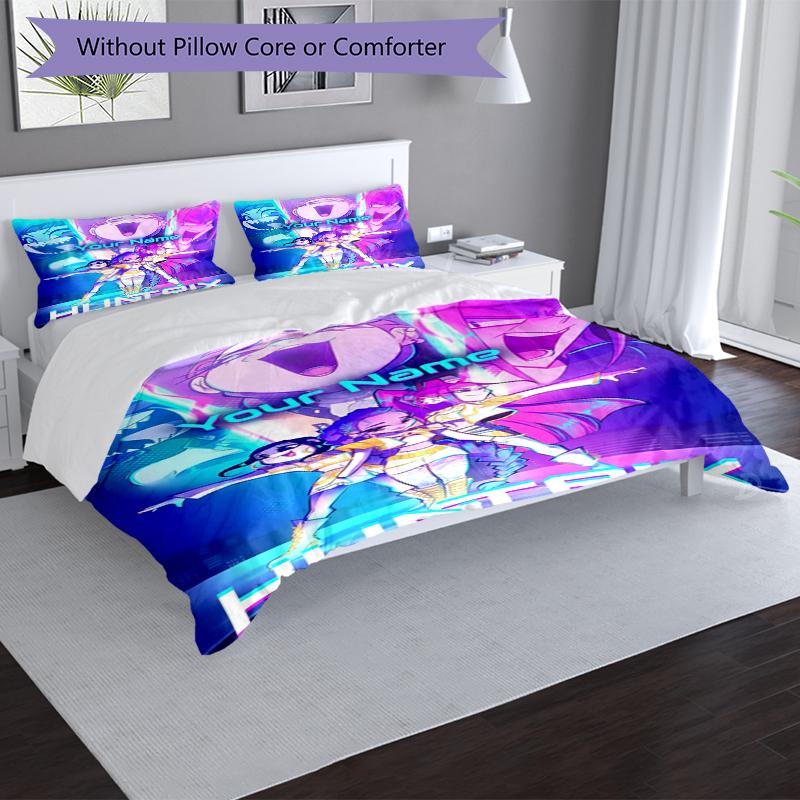 Huntrix Adventure Custom Name Text Print 1Pc Bedding Set Duvet Cover With Two Pillowcases Soft Bed Linen For Household Bedroom