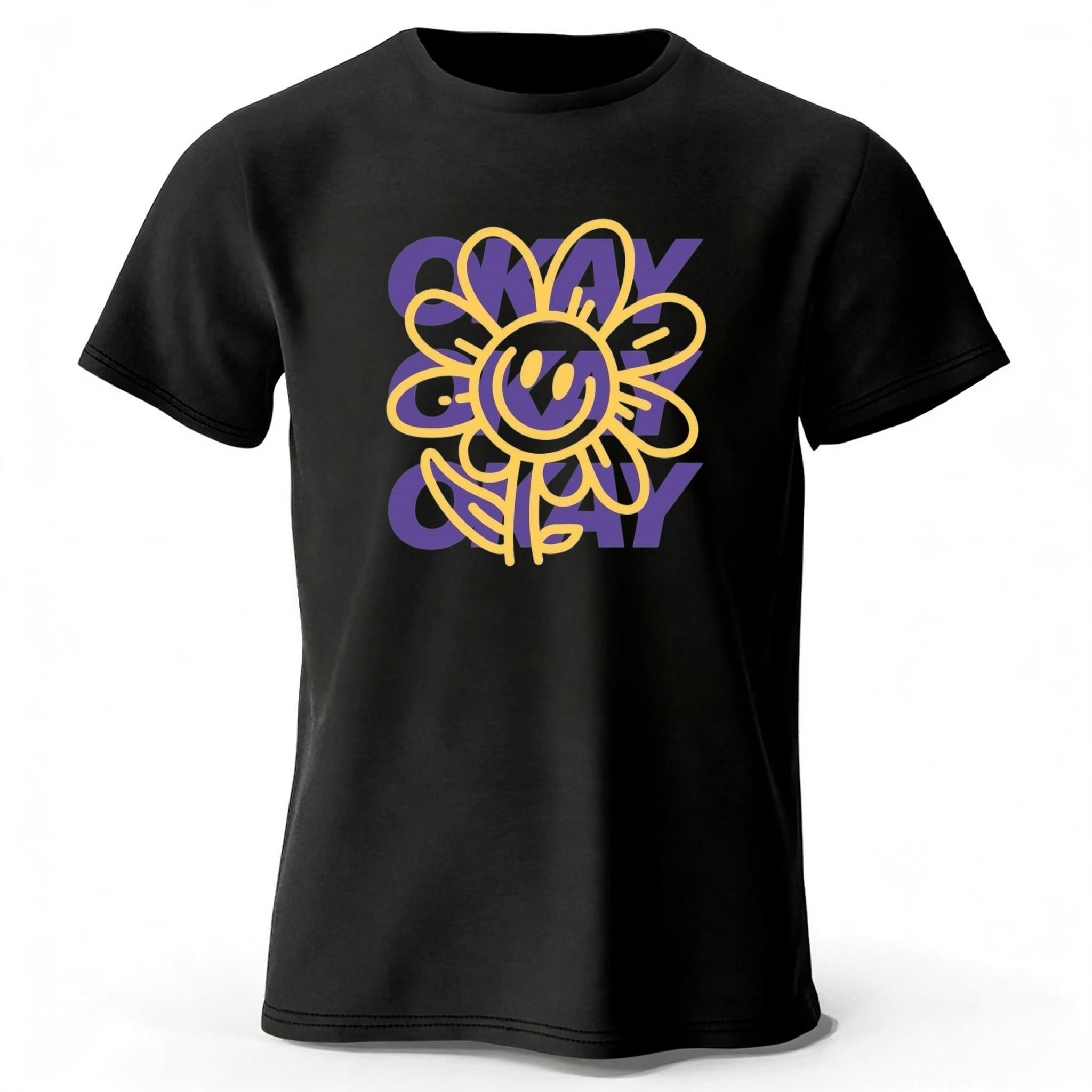 The Latest Men s Pure Cotton Creative Short Sleeved Men Plus Size Loose Soft Comfortable T-shirt Street Fashion Outfit Top S чёрный