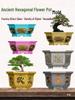 High-Leg Cement Flower Pot Mold - Six-Sided, Thick Plastic for Balcony Bonsai