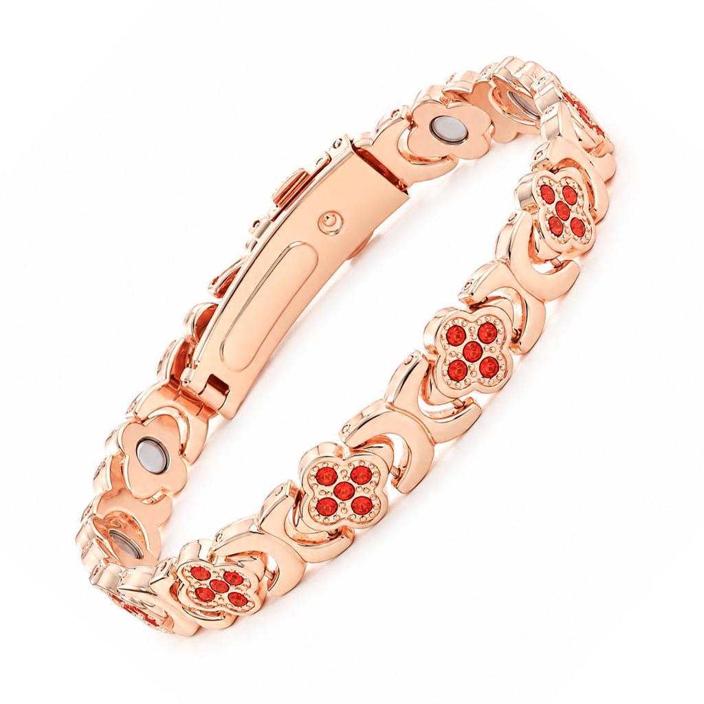 Eco-friendly European & American Fashion Detachable Magnetic Stone Bracelet with Diamond Inlays; Adjustable Women's Alloy Bangle.
