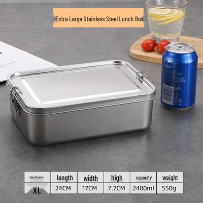 ZISIZ 2400ml Stainless Steel Lunch Box with Divider