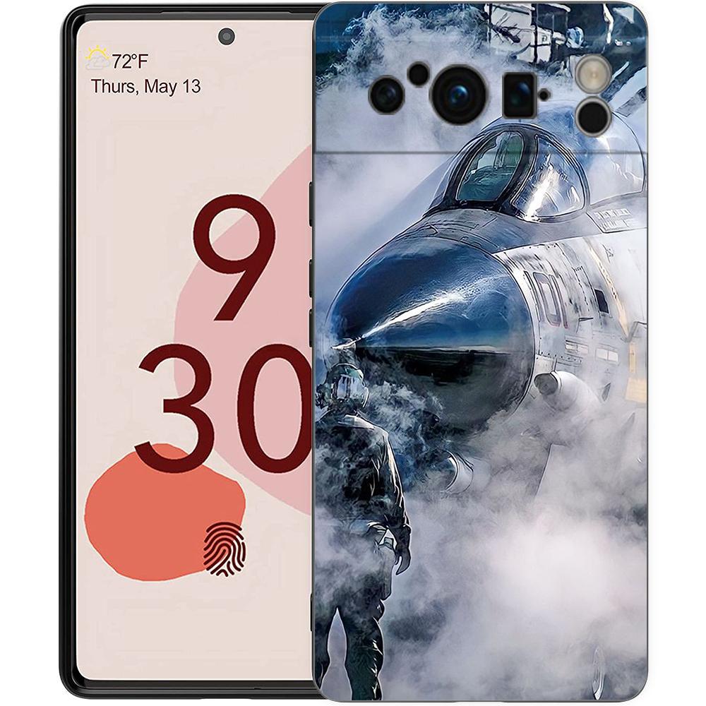 Fighter Planes Phone Case For Google Pixel 8 7 6 Pro 8A 6A 7A 5G Soft Silicone Shockproof TPU Black Cover Fundas