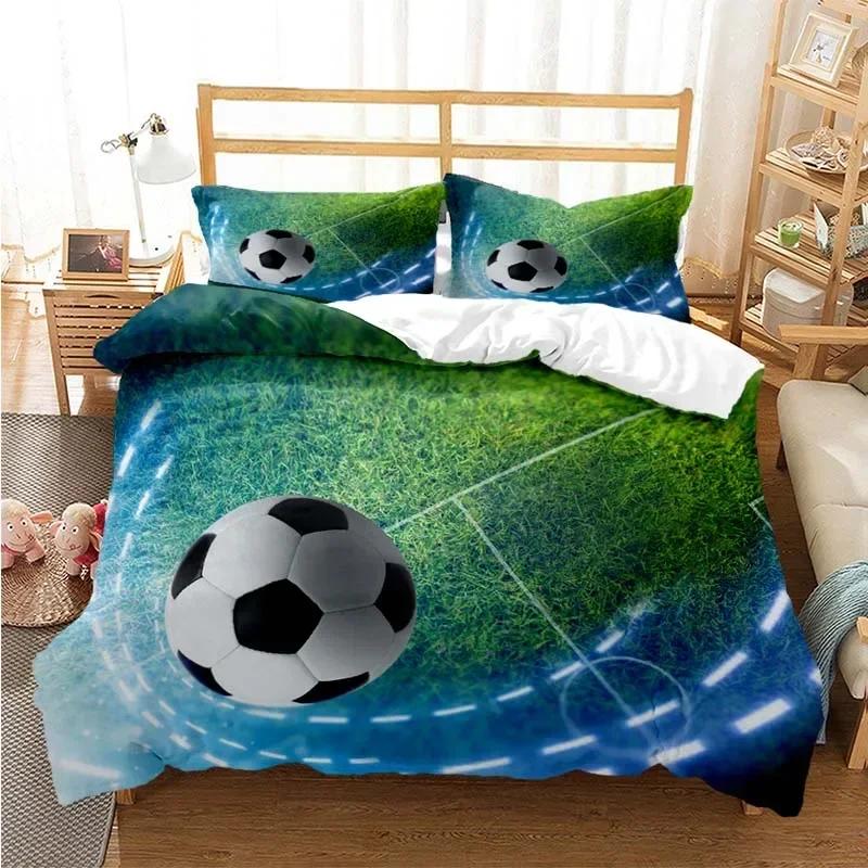 Football Bedding Sets Soccer 3D Duvet Cover Bedding Set Comforter Linen Pillowcases Home Decor Single Double Twin King Queen