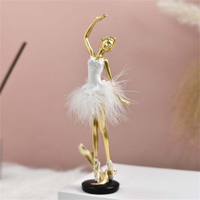 Beautiful Resins Ballerinas Statue Ballet Dancer Figurine Dancing Girl Sculpture for Artistics Home and Office Decors