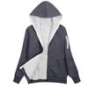 Women's Retro Color Block Fleece-Lined Hooded Cardigan - Slimming, Casual, Loose Fit, Perfect for Autumn/Winter Warmth.