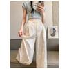 Chinese-style Faux Satin Jacquard Wide-leg Pants for Women, 2026 New Design, Niche High-waisted Slimming Casual Floor-length Trousers