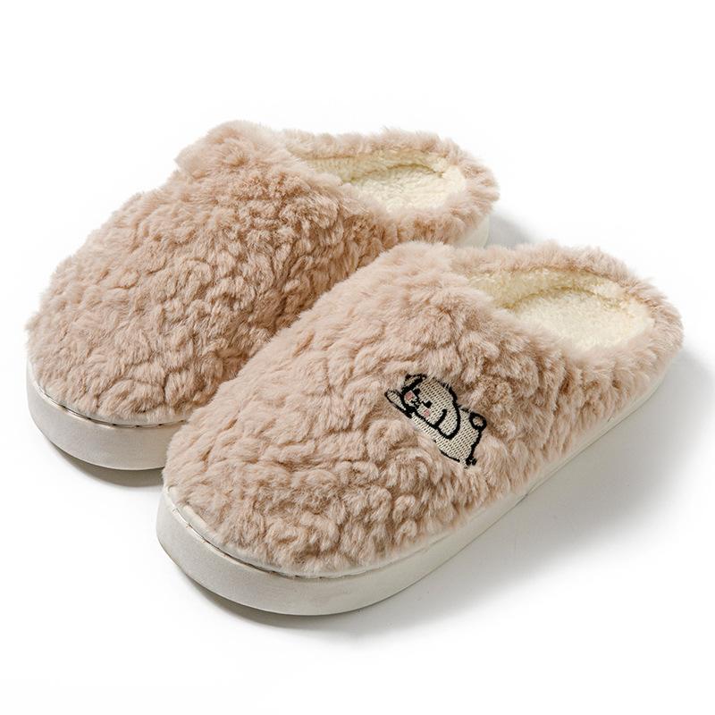 Autumn and Winter Cotton Slippers Plush Cartoon Couple Home Indoor Plush Thermal Shoes