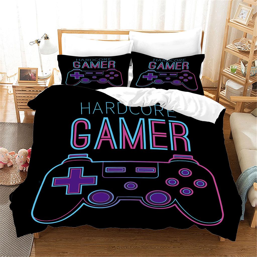 Gamepad Printing Three-Piece Digital Printing Quilt Cover Pillowcase Sheet