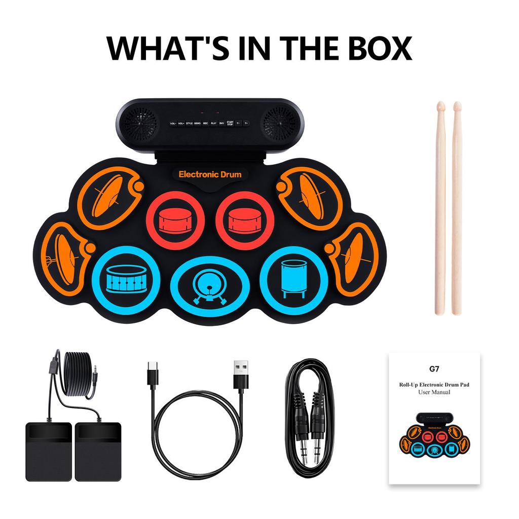 Portable Foldable Electronic Drum Set for Kids and Beginners
