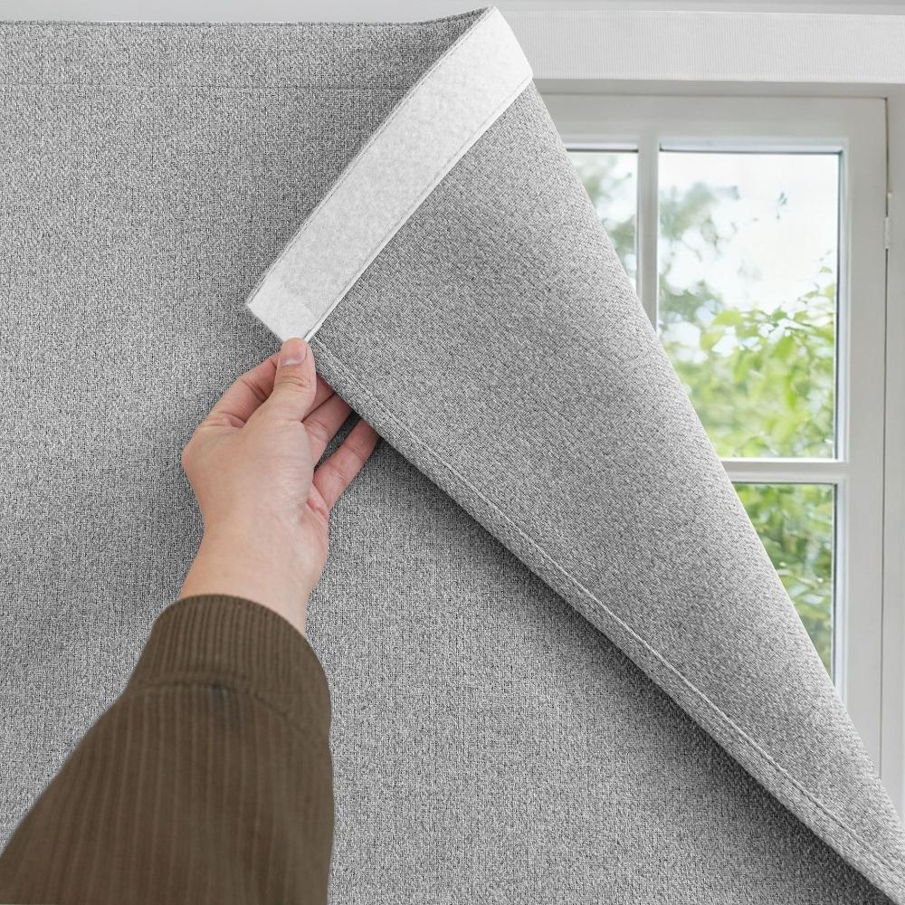 Self-Adhesive Blackout Curtains Dust-proof Thermal Insulated Curtain Magic Tape Curtain  Bedroom