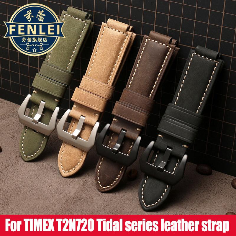 Originální kožený řemínek k hodinkám Pro Timex Tide TW2R55500 T2N720/721/739 TW2T76300 Řemínek k hodinkám 24*16mm konec pro uchycení Řemínky k hodinkám Příslušenství