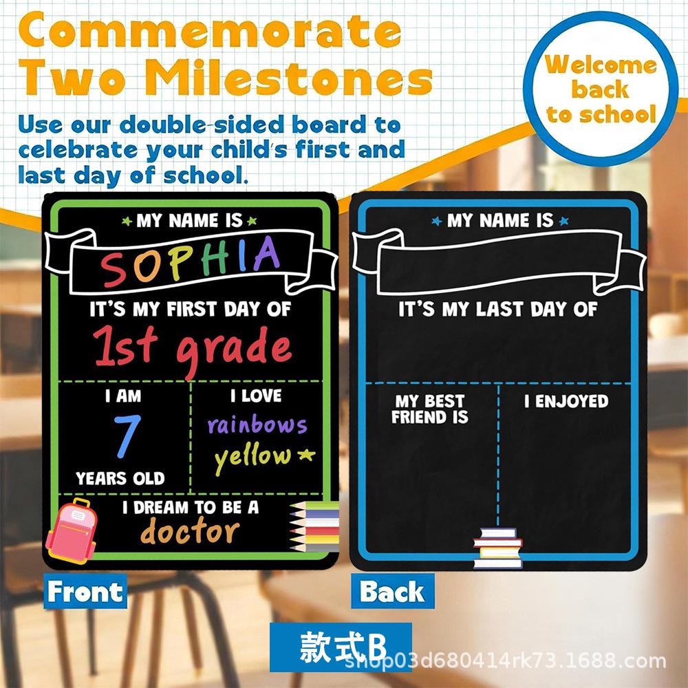 Double-Sided Blackboard Handheld Photo Prop & Back To School Sign Decoration