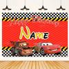 Customizable Disney Lightning McQueen backgrounds, children's birthday party decorations, photo background, baby shower banner, photo booth accessorie