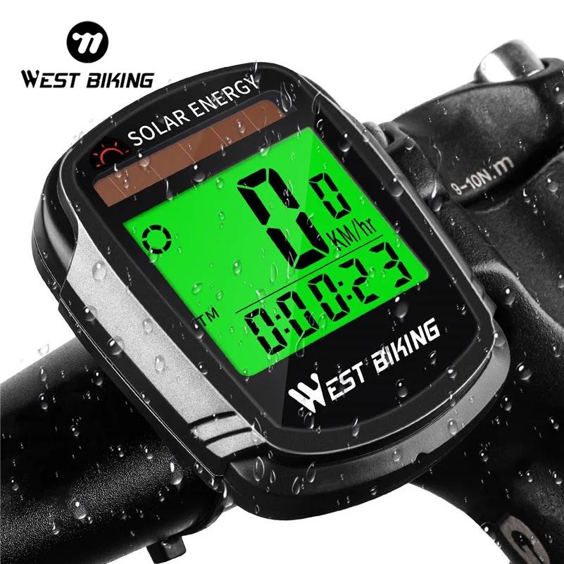 WEST BIKING Solar Powered Bike Computer Wireless Waterproof Bicycle Speedometer Odometer Automatic Wake-up Bicycle Computer2
