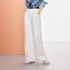 Sancai 2025 Winter High-Waist Loose-Fit Opaque White Jeans