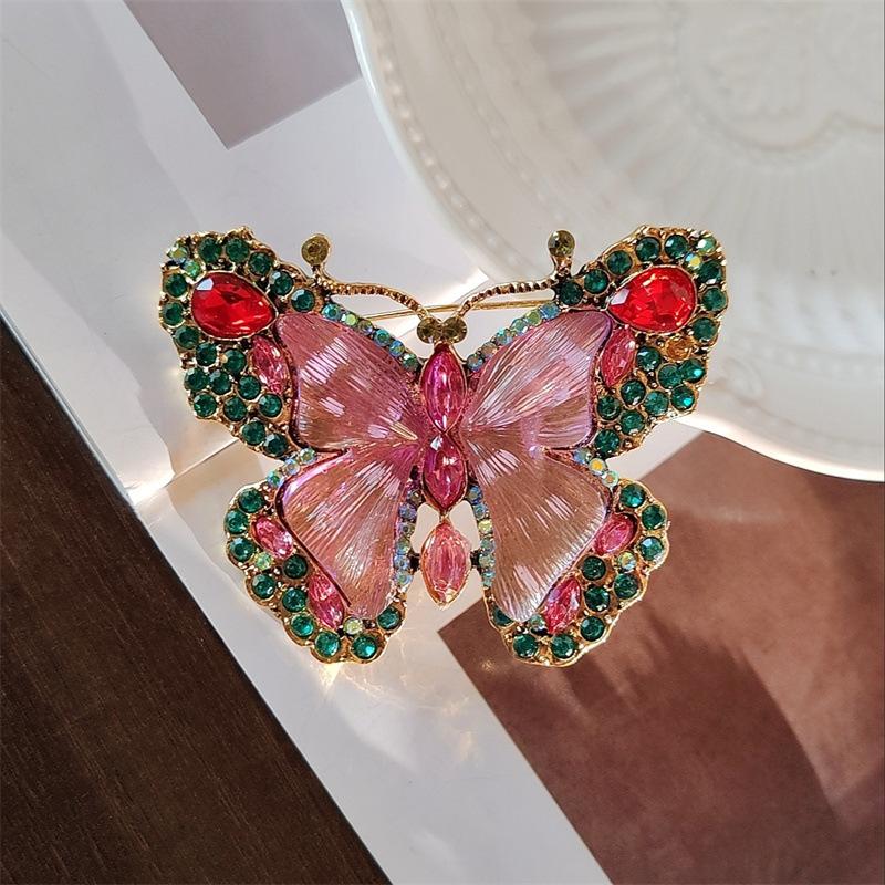 Vintage Luxury Crystal Butterfly Brooches For Women Girls Colorful Rhinestone Brooch Clothing Pins Fashion Party Jewelry Gifts