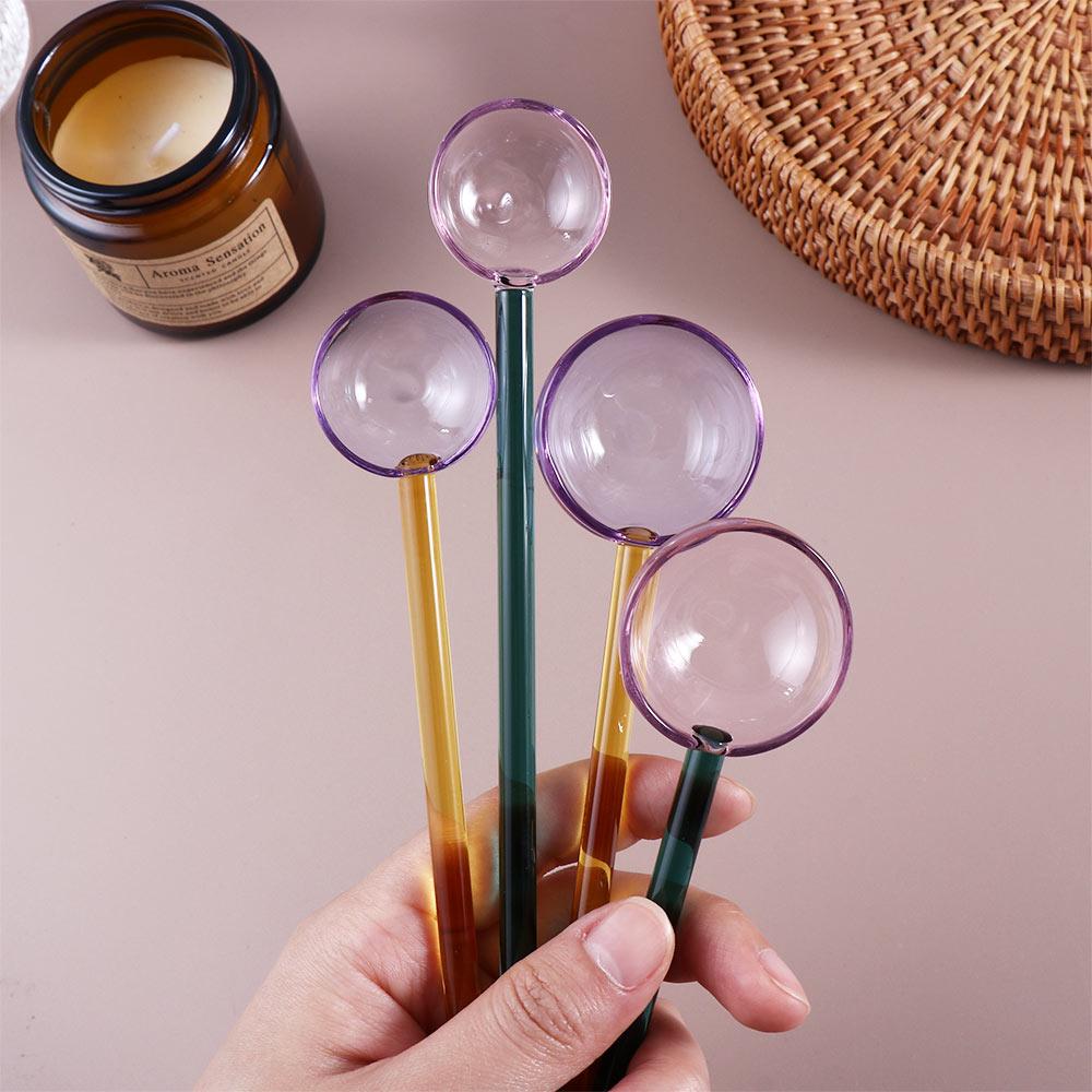 Colored Transparent Coffee Scoop Glass Milk Spoon Dessert Tableware Stirrer Spoon Stirring Spoons
