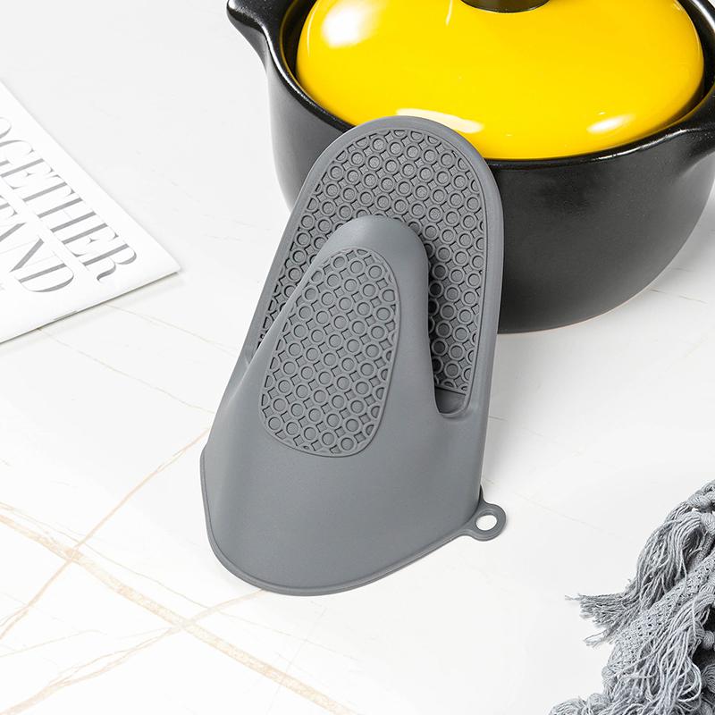 Silicone Hand Clip Kitchen Anti-Scald Thickened Silicone Heat Insulation Gloves Household Oven Baking Tools Oven Mitts серый