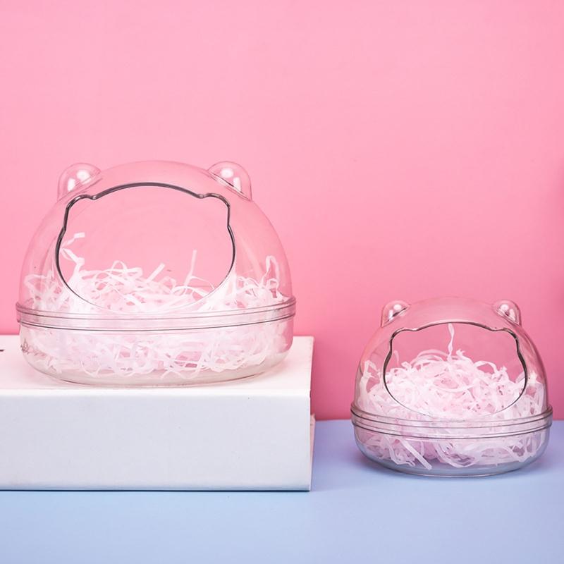 Hamster Sand Bathroom Durable Plastic Sand Bath Container Sand Box Transparent Bathing Sand Bowl for Young Squirrels