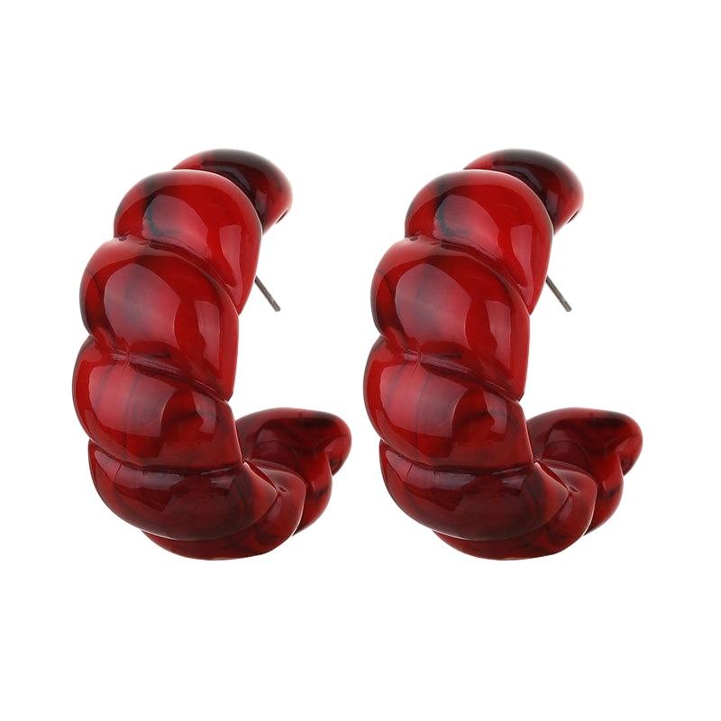 Trendy Vintage Burgundy Acrylic Drop Earrings For Women Wholesale Autumn Winter Ear Accessories