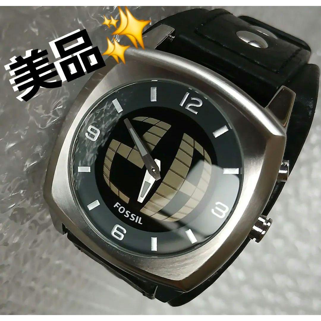 Used FOSSIL beautiful item Ana-digital working item [BOX included]