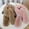 Fashionable 130cm Fake Fur Long Scarf Solid Color Thick Winter Fluffy Scarf Fur Decor Soft Long Strip Scarf Autumn Winter