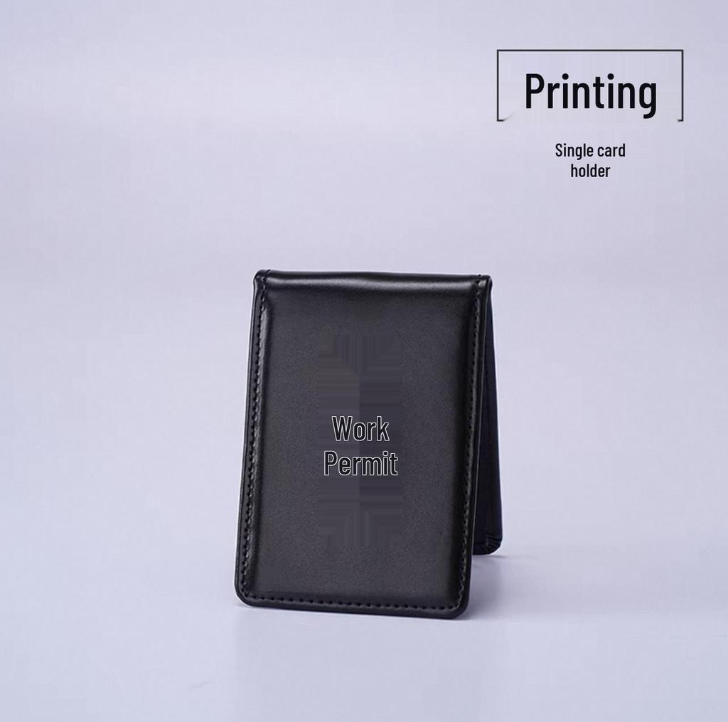 Genuine Leather Magnetic ID Card Holder and Protective Sleeve