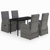 VidaXL Ensemble de salle à manger de jardin avec coussins 5 pcs Gris, 68.4 kg