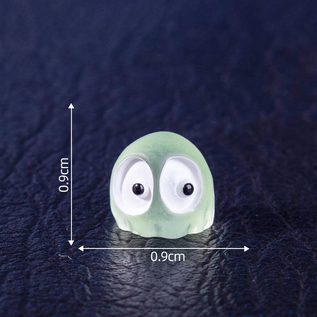 Miniatures Halloween Luminous Black Briquettes Elfs Mini Dust Ball Figure Miniature Figurines Fairy Garden Ornaments Home Decor
