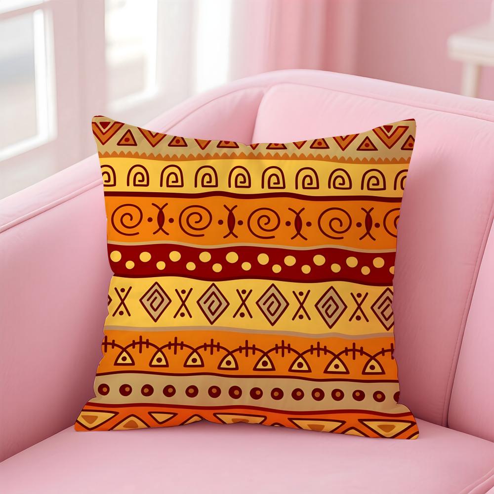 Tribal Style Indian Ethnic Pattern Cushion Cover Linen Cushion Cover Soft Decorative Case For Sofa Home Decor