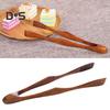 Wooden Bread Tongs Food Tongs for Buffet Non-Slip Cooking Clamps Heat-Resistant Salad Toast Cake Fruit Clip BBQ Home Utensil