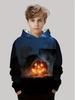 Kids Halloween Sweatshirt Boys Girls Pumpkin Head Elements 3D Print Hoodies Autumn Winter Fashion Pullover Children Clothes