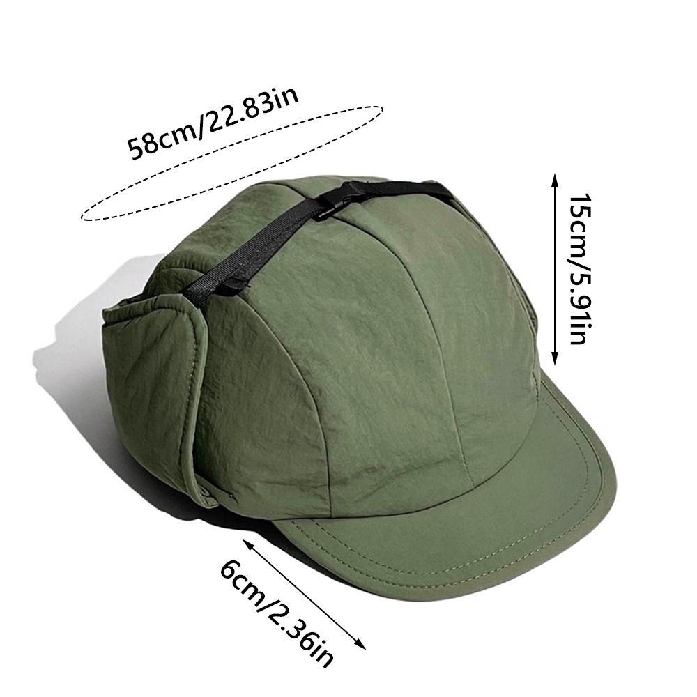 Fashion Retro Bomber Hat Solid Color Windproof Ear Protection Hat Thicken Lei Feng Hat for Men Women
