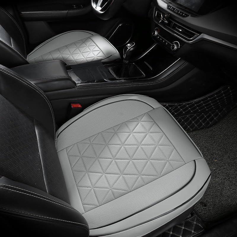Leather Front Car Seat Cover - Bottom Car Seat Covers Fully Wrapped, Non-Slip, Luxury Appearance And Comfort, Fits Most Vehicles, 1 Pack, Brown