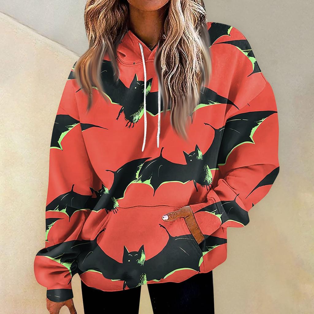 Women's Casual Fashion Print Long Sleeve Pullover Hoodies Sweatshirts
