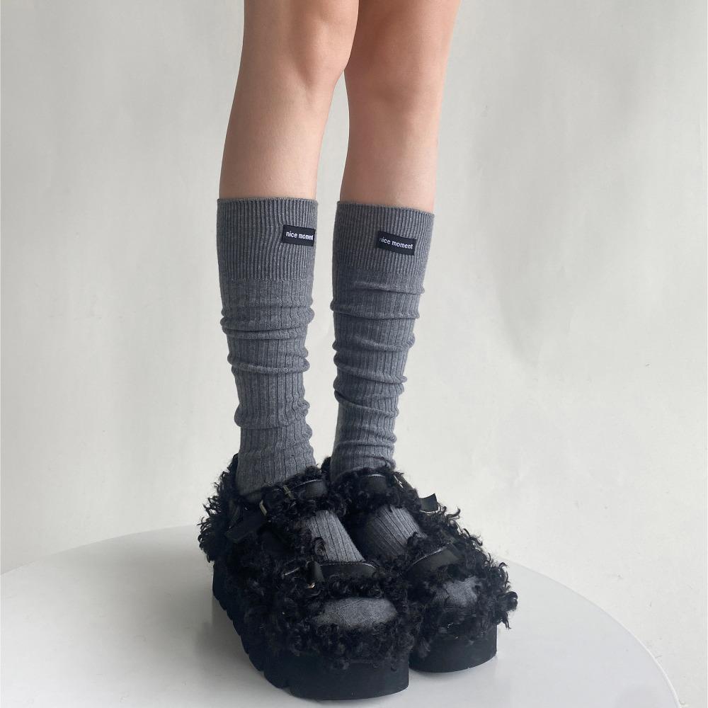 English Letters Calf Socks High Tube Knitted Stocking Fashion Knee-high Socks  Winter
