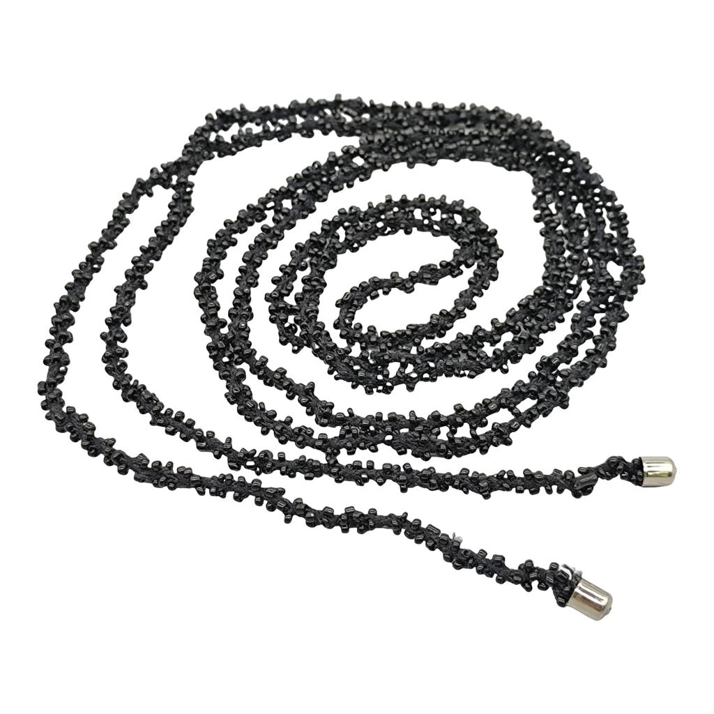 Long Statement Artificial Crystal Beaded Necklace Vintage Inspired Lightweight Multilayer Neckchain Handmade Accessory