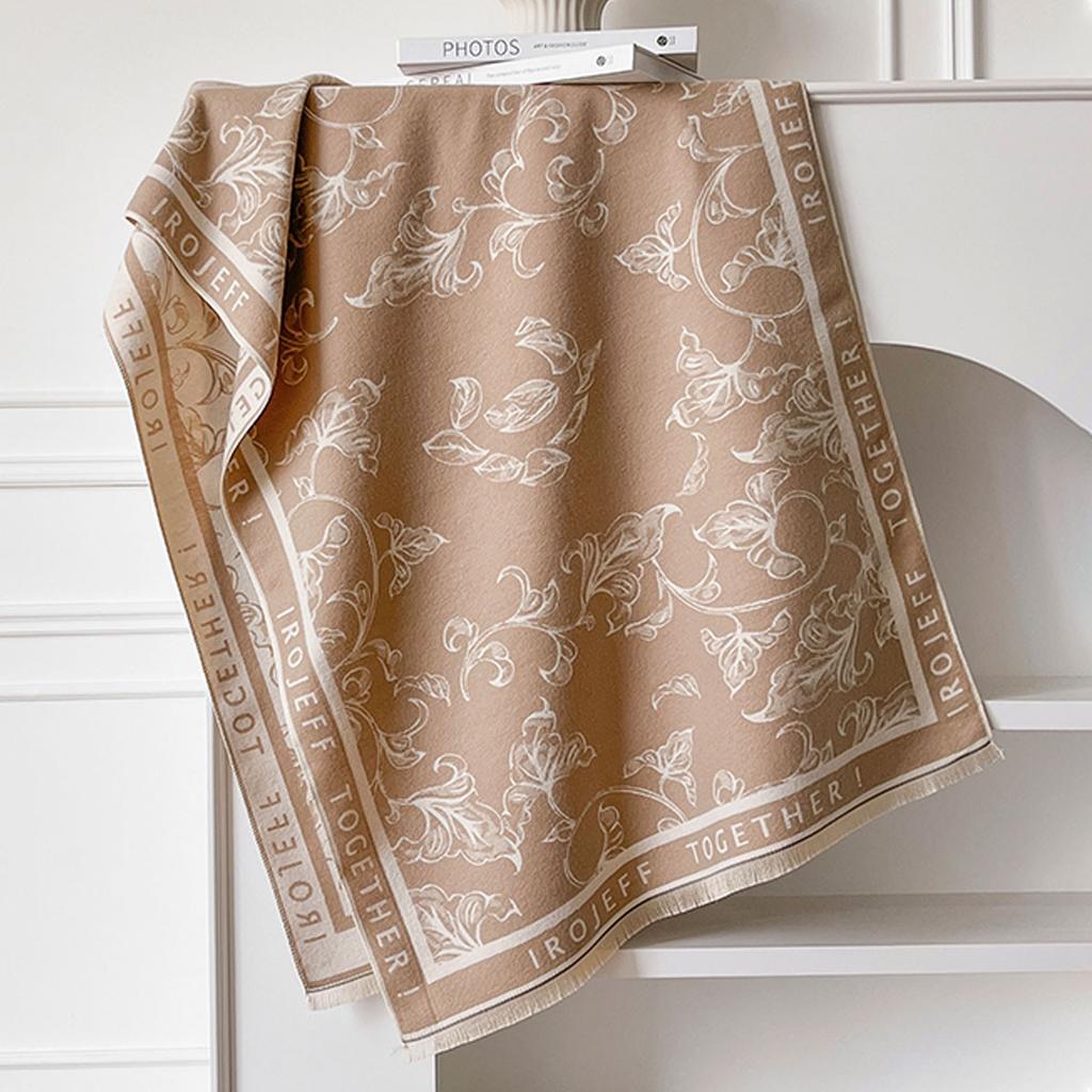 Women Pashmina Scarves Fringe Wrap Winter Warm Fashion Brands Designer Blanket Soft Shawls Imitation Cashmere Two-Sided Scarf