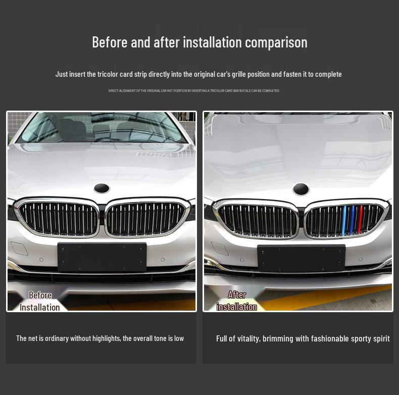 BMW X5/X6 Kidney Grille Trim: Three-Color Stripe Decoration for 3/5 Series, X5/X6 Models