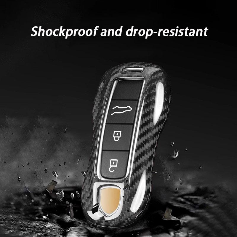 Real Carbon Fiber Key Fob Cover For Porsche 718 911 Carrera 918 Spyder Boxster 981 Cayenne 92A Cayman 981 For Macan Panamera