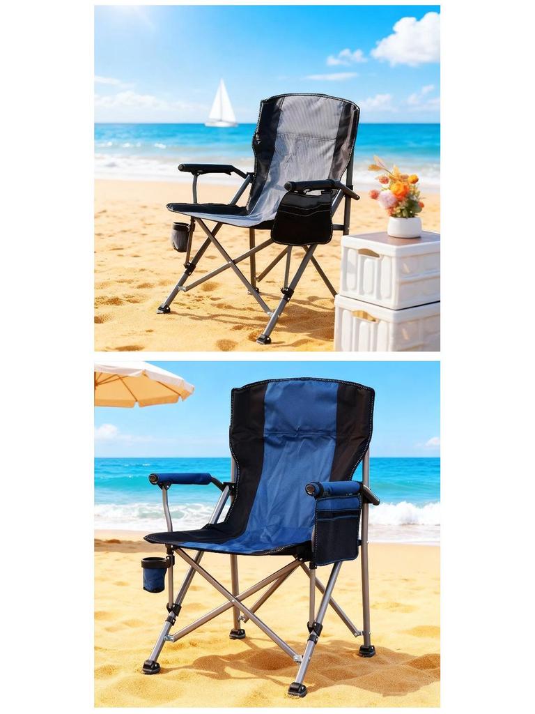 Portable High Back Folding Chair for Beach, Camping & Fishing