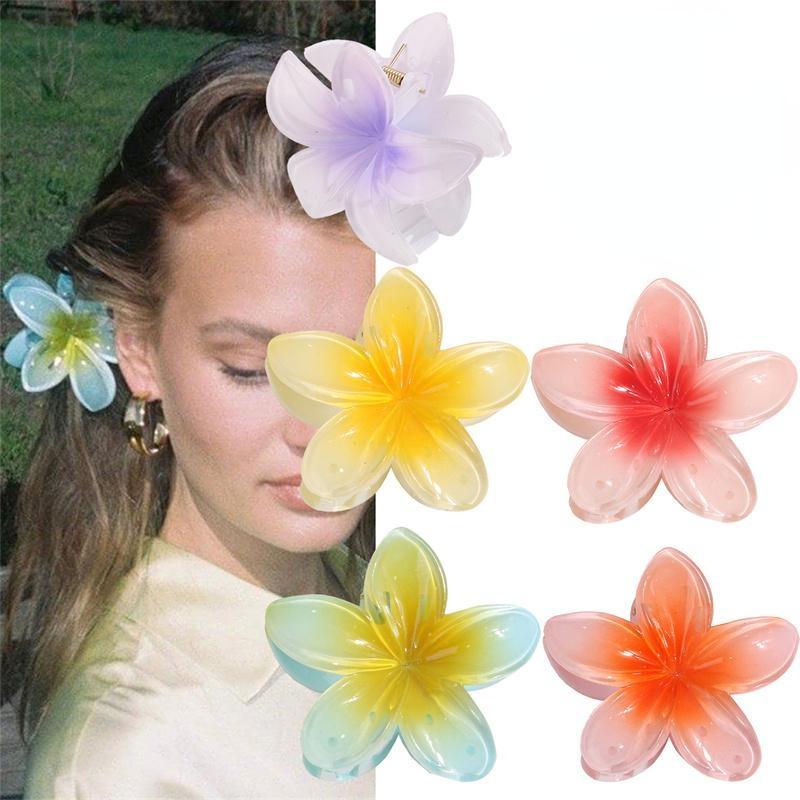 

Заколки для волос с цветком, зажимы, гавайская плюмерия, пляжные цветы, заколки с когтями, аксессуары, заколка для женщин