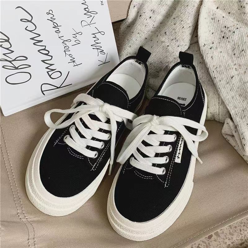 Original/Nischendesign klassische kleine schwarze Schuhe Damen 2024 Frühling neu vielseitig koreanische Version Leinenschuhe dicke Grundplatte Schuhe