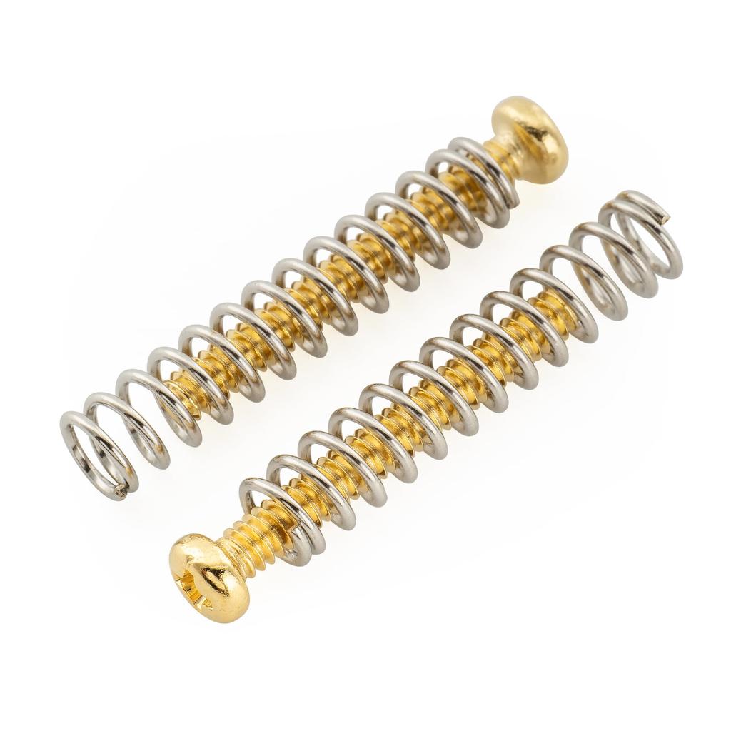 Musiclily Ultra Humbucker Pickup Screw and Spring Stainless Gold of UNC#3-48X0.78" Set, Steel, (Set 4)